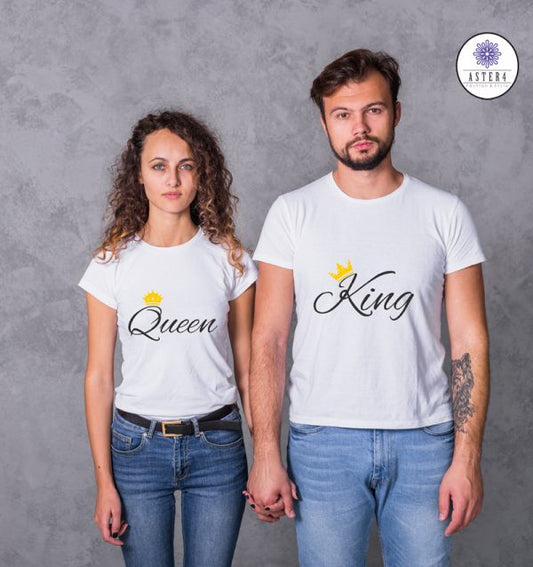 King Queen Couple Half Sleeve T-Shirt