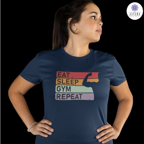 Eat Sleep Gym Repeat Women Half Sleeves T-Shirt