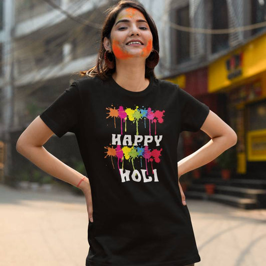 Happy Holi Women Half Sleeves T-Shirt