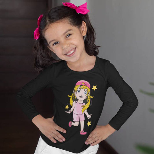 Little Girl cartoon Character Printed T-shirt