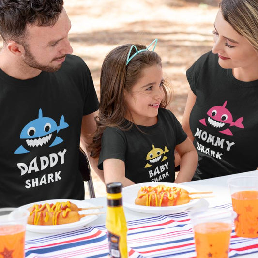Daddy Shark- Mommy Shark- Baby Shark T-shirt