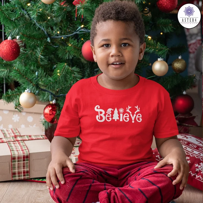 Believe-Christmas-Kids-Quotes-Printed-Tshirt-Red-Aster4dotcom