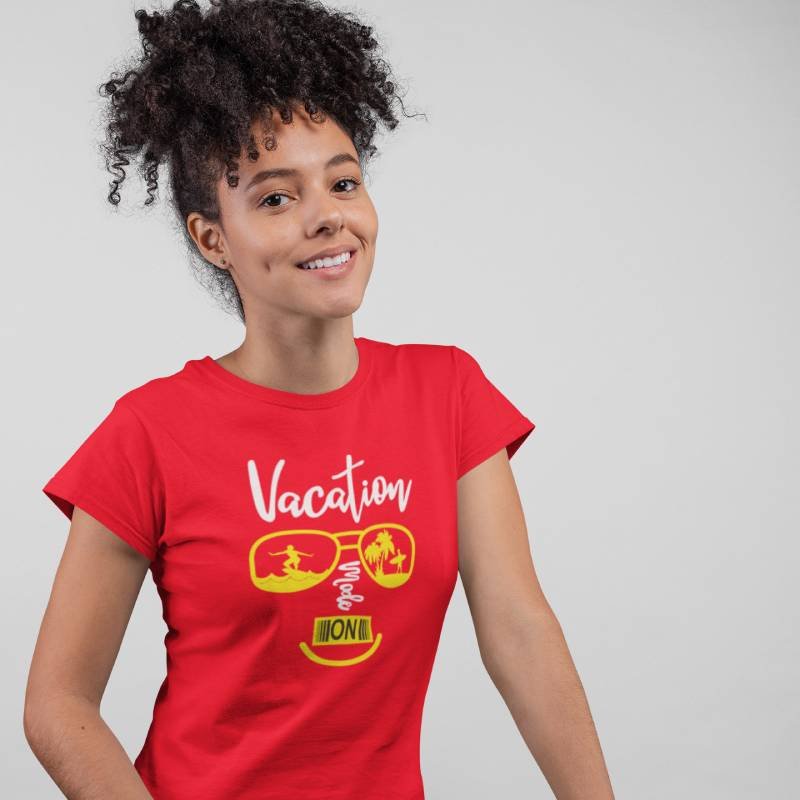 Vacation-Mode-On-Vacation-Quotes-Printed-Tshirt-Red-Aster4dotcom