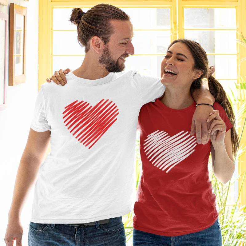 heart-shaped-couple-printed-tshirt-white/Red-Aster4dotcom