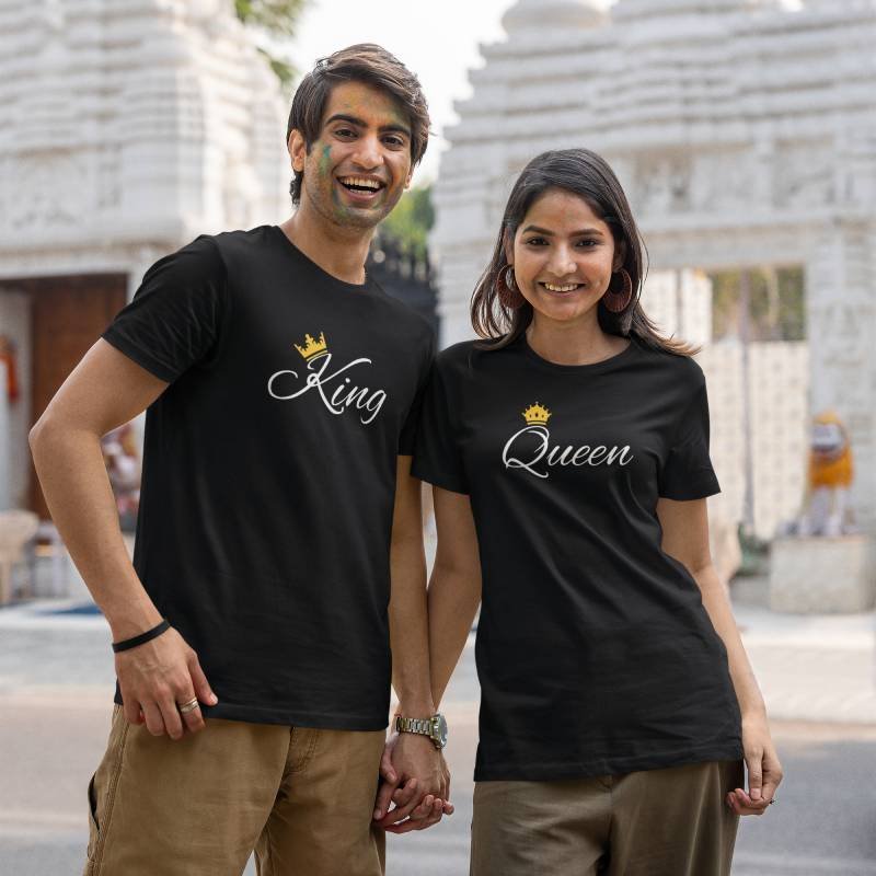 King-Queen-Couple-Quotes-Printed-Tshirt-Black-Aster4dotcom