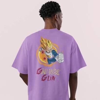 Galik Gun – Oversized Anime Graphic Tee-Lavender