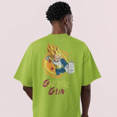 Galik Gun – Oversized Anime Graphic Tee-Parrot Green