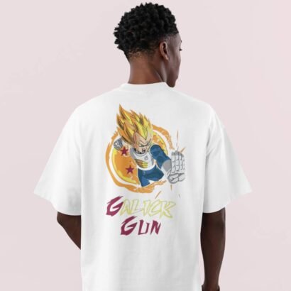 Galik Gun – Oversized Anime Graphic Tee-White