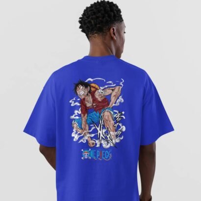 One Piece Anime Graphic T-Shirt-Royal blue