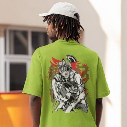 Record of Ragnarok Anime Graphic Oversized T-Shirt-Parrot Green