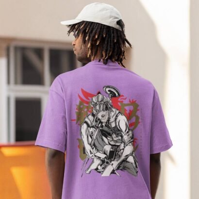 Record of Ragnarok Anime Graphic Oversized T-Shirt-lavender