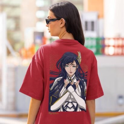 Record of Ragnarok – Brunhilde Anime Graphic Oversized T-Shirt-Maroon
