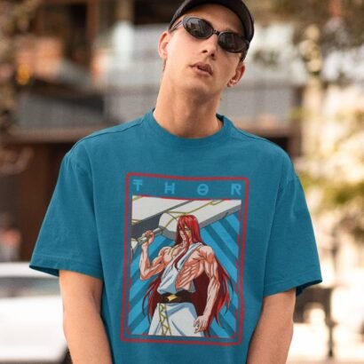 Record of Ragnarok Tee – Thunder God Thor-Cyan