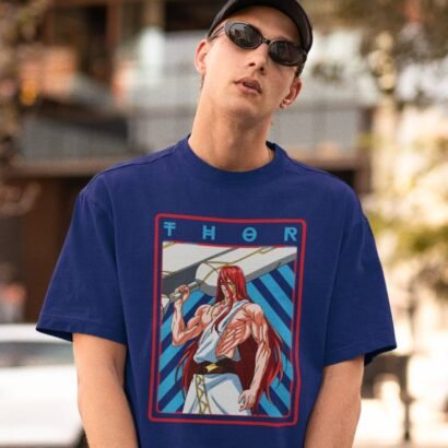 Record of Ragnarok Tee – Thunder God Thor-Navy Blue