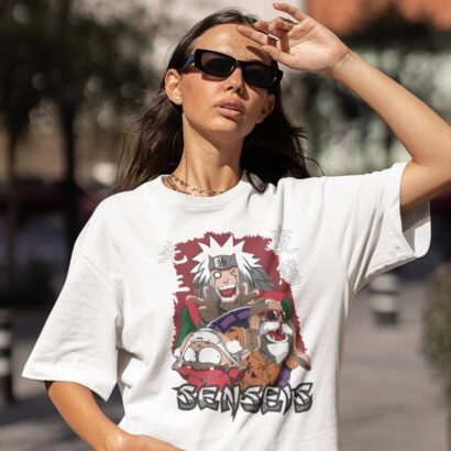 Senseis Anime Graphic Oversized T-Shirt -white
