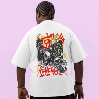 Tokyo Revengers Oversized Anime Graphic T-Shirt-White