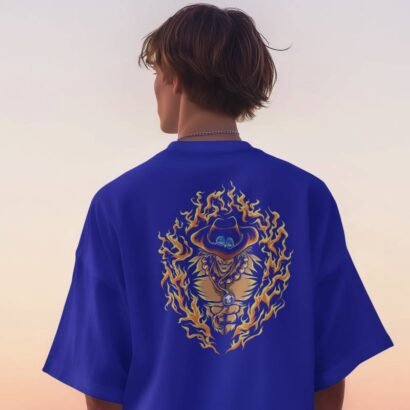 Unisex One Piece Anime Graphic Oversized T-Shirt-royal blue